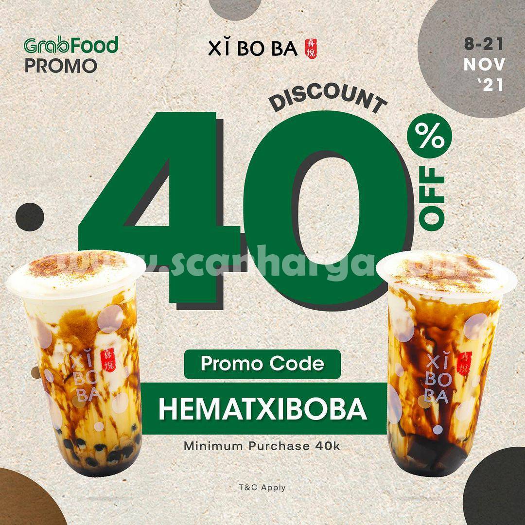 Promo XIBOBA DISKON hingga 40% via GRABFOOD