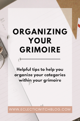 Helpful tips to help you organize your categories within your grimoire
