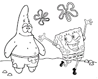 SpongeBob and Patrick Star happy drawing