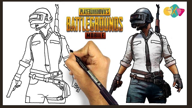 How to draw Pubg (Pubg drawing easy drawing with colour) 