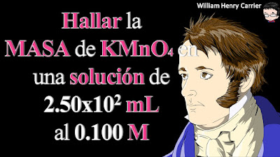 Determine cuantos gramos de solución de permanganato de potasio (KMnO4) al 0.100 molar se necesitan para preparar una solución con un volumen total de 2.50 x 102 ml.