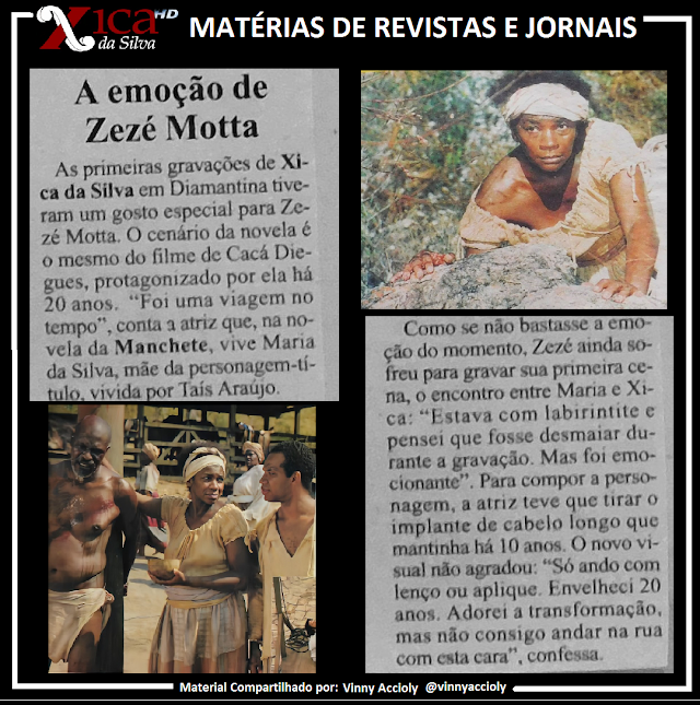 Matéria de Jornal sobre Zezé Motta em Xica da Silva