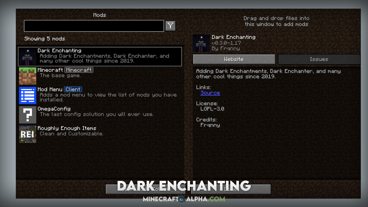 Minecraft Dark Enchanting Mod 1.18.1 (Better Enchanting Table)