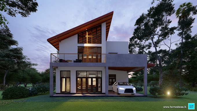 sri lanka house design -Two story 4 Bedroom Modern House Design  @ Dewalegama, Polgahawela- Option 02 - House Designs Sri Lanka - sri lanka house plan - www.srilankahouseplan.lk