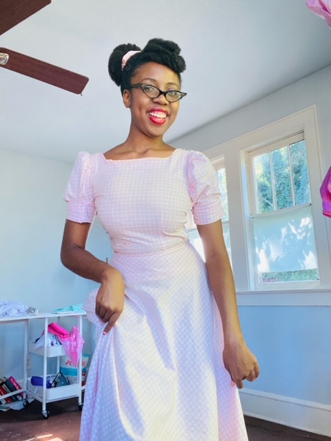 How I Made This 1940s Style Dress Gingham Dress With Only A McCall's Shirt Pattern.