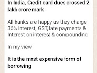 In India, Credit card dues crossed 2 lakh crore mark