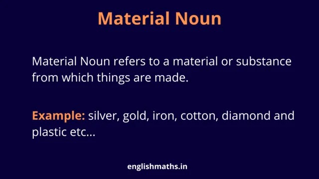 Material Noun with Examples
