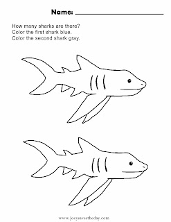 Shark coloring sheet