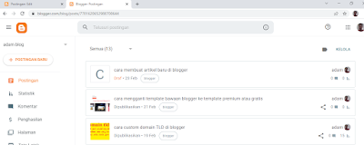 cara membuat artikel baru di blogger