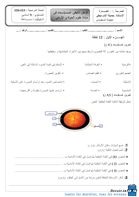 تحميل فرض تأليفي علوم الحياة و الأرض سنة تاسعة أساسي مع الاصلاح pdf 9svt سنة 9, تمارين علوم الحياة و الأرض svt تاسعة مع الإصلاح موقع مسار التميز 9ème