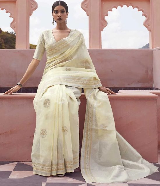 White Linen Sarees