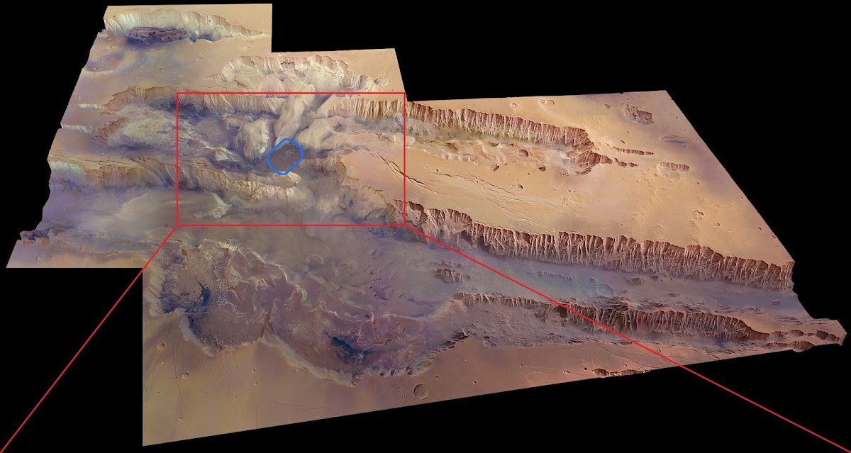 Subsurface water-ice in Valles Marineris region on Mars