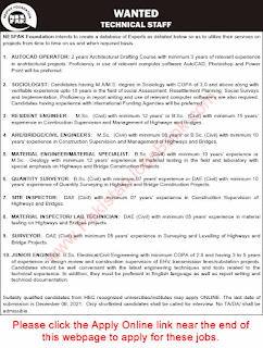 NESPAK Foundation Jobs November 2021 Apply Online Engineers & Others National Engineering Services Pakistan Latest