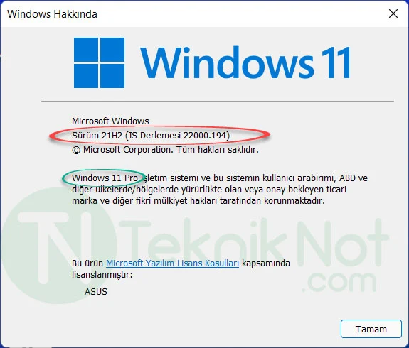 Windows 11 Sürüm Öğrenme