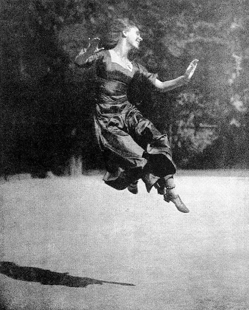 a 1923 dancer leaping with joy in a photograph