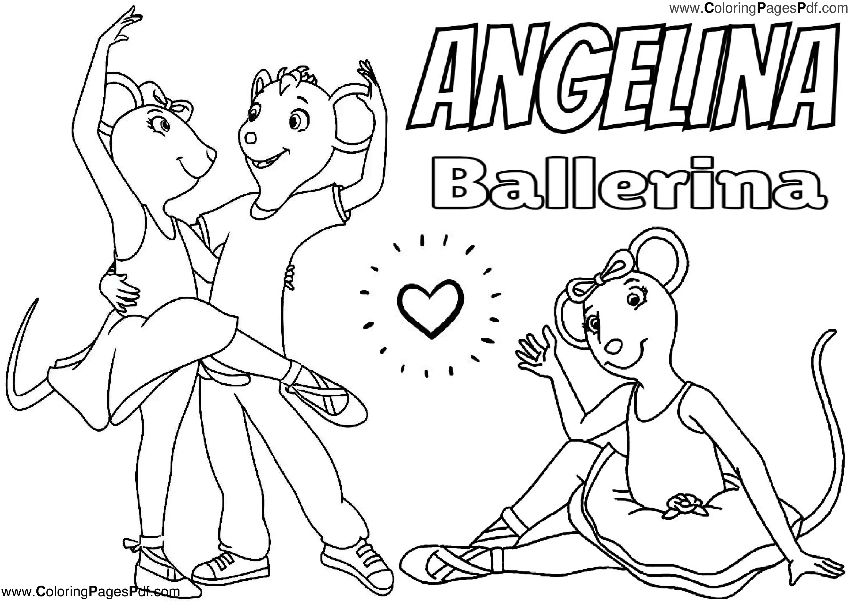 Angelina ballerina coloring pages