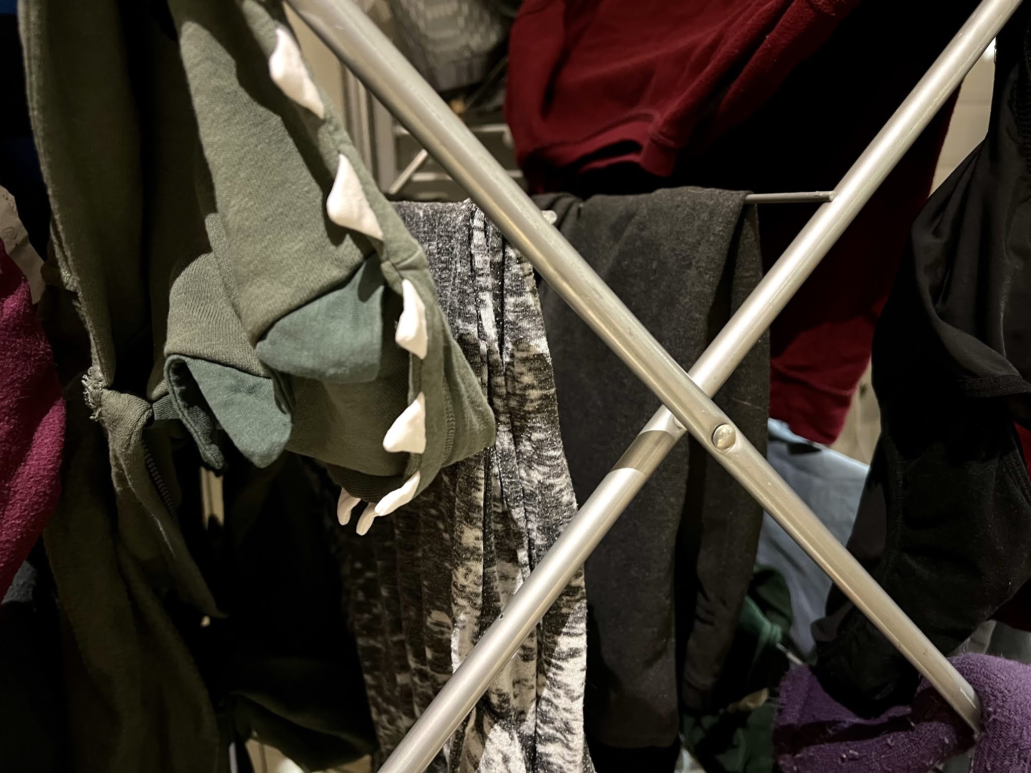 Clothes drying on an airer as quickly as possible