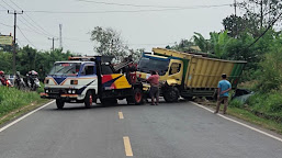 Respon Cepat, Satlantas Polres Serang Kota Olah TKP dan Bantu Evakuasi Truck Terperosok