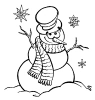 Happy snowman coloring page