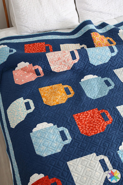 Mod Mugs quilt pattern by Andy Knowlton of A Bright Corner - a modern precut friendly quilt in four sizes