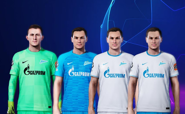Zenit FC UCL & UEL Kits 2021-2022 For eFootball PES 2021