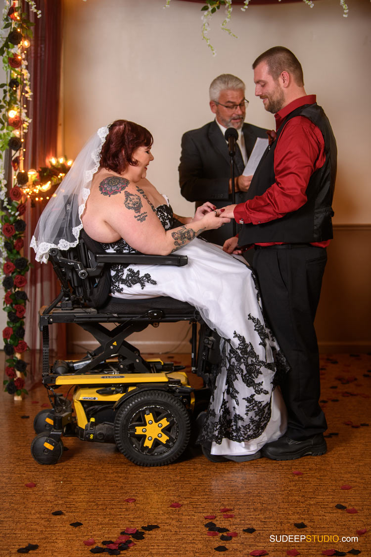 Saline Wedding Photography at American Legion Memorial Wheelchair Bride by SudeepStudio.com Ann Arbor Saline Wedding Photographer