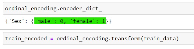 Ordinal Encoder transform