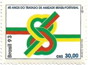 Selo 40 anos do tratado de amizade Brasil-Portugal