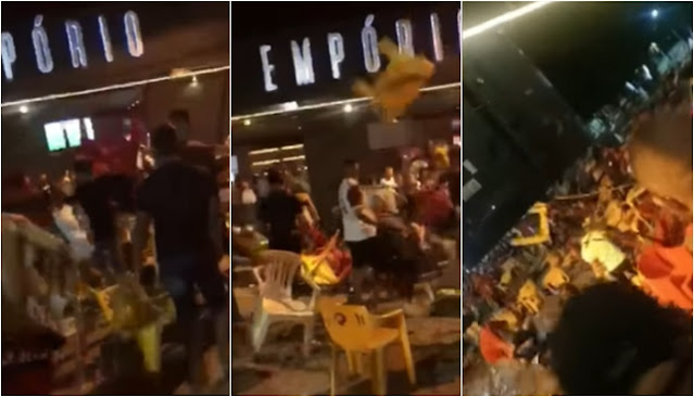  Cenas Lamentáveis:  Torcedores  protagonizam  briga  generalizada   após final da libertadores  na cidade de Barra-BA,  VÍDEO        