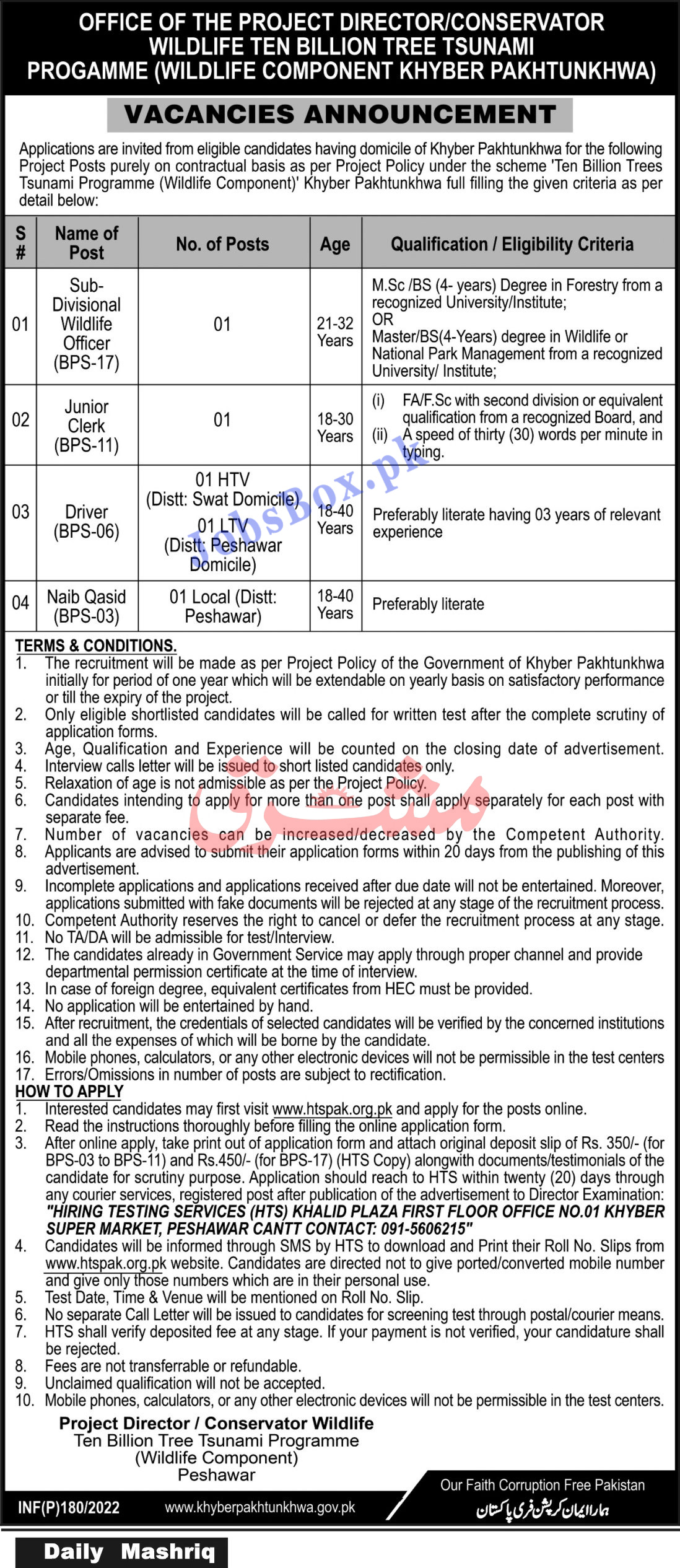 Forestry Environment and Wildlife Department Jobs 2022 Latest Advertisement