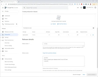 google play console-Release details