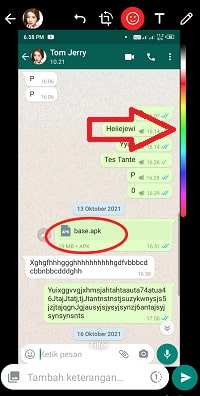 cara melingkari tulisan di whatsapp