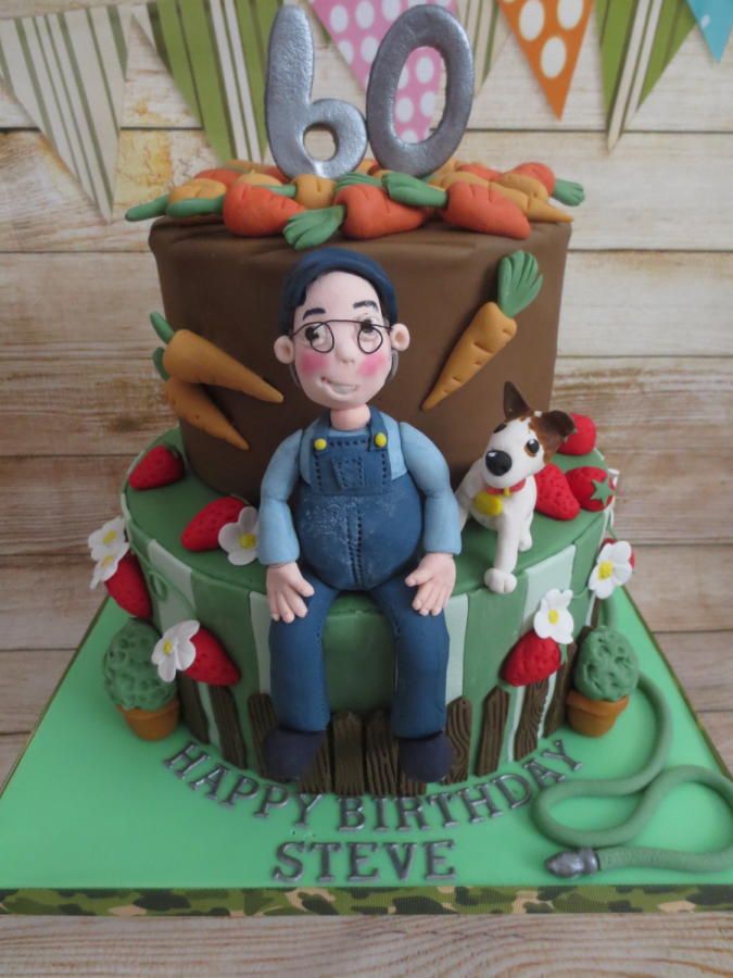 garden theme cake