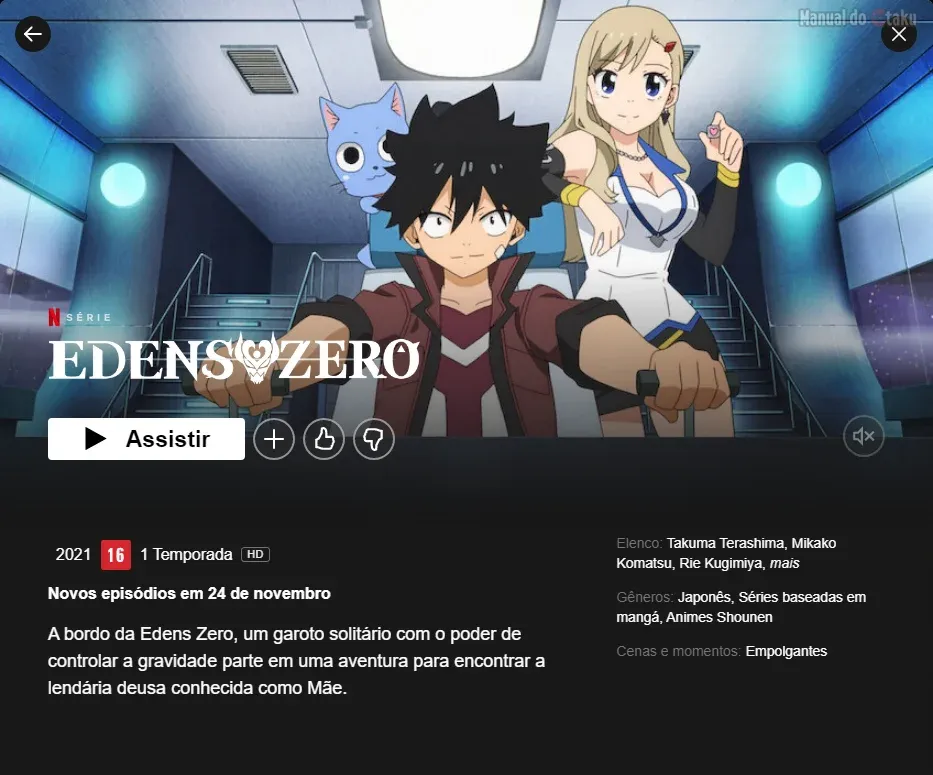 Segunda Parte do Anime Edens Zero estreia em Novembro na Netflix