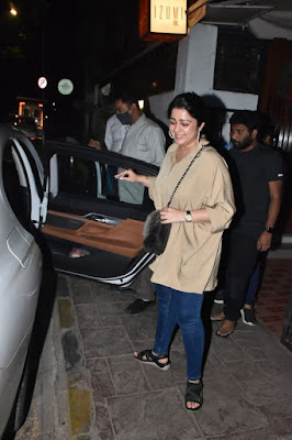 Charmy Kaur snapped with her life partner at Bandra