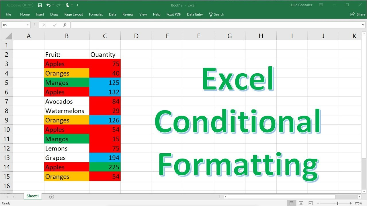 Conditional formatting in Excel