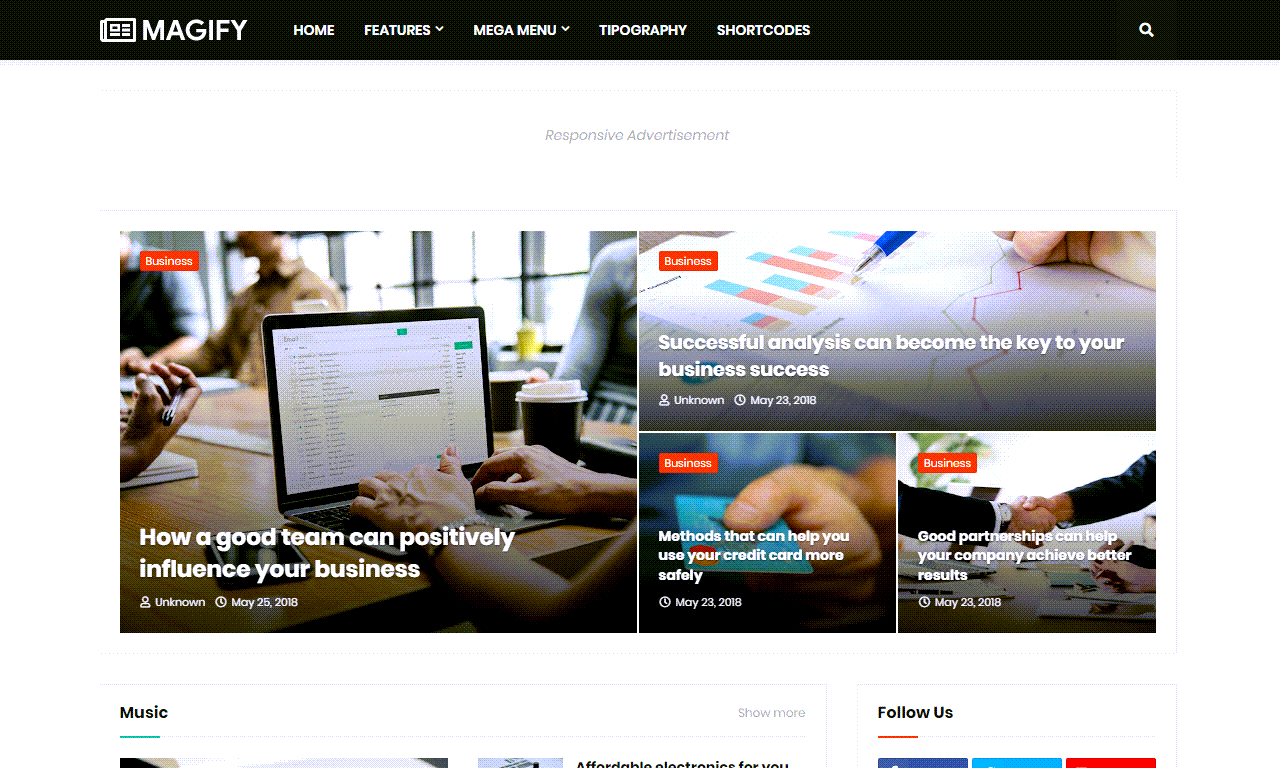 Magify Responsive News & Magazine Blogger Template