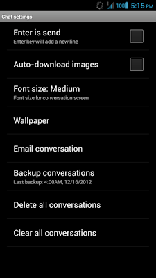 A manual message backup in WhatsApp for Android