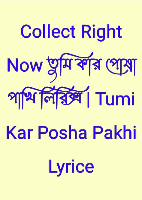 তুমি কার পোষা পাখি লিরিক্স | Tumi Kar Posha Pakhi Lyrice