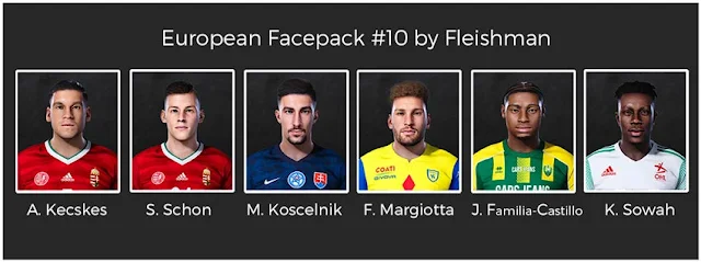 European Facepack #10 For eFootball PES 2021