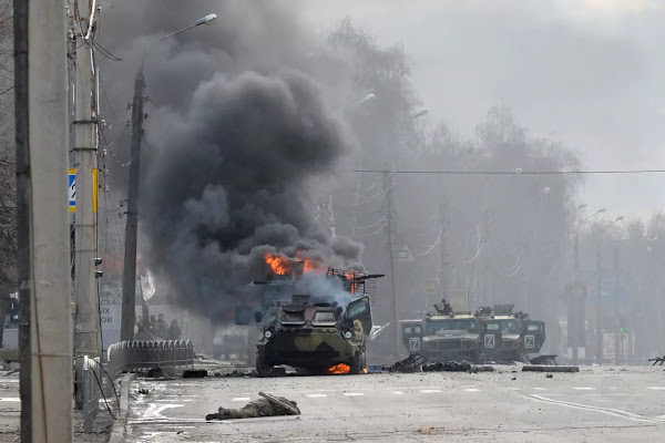 VTT russe en feu à Kharvik