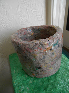 Papier mache pot