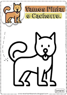 Desenho de cachoro para Colorir e Imprimir