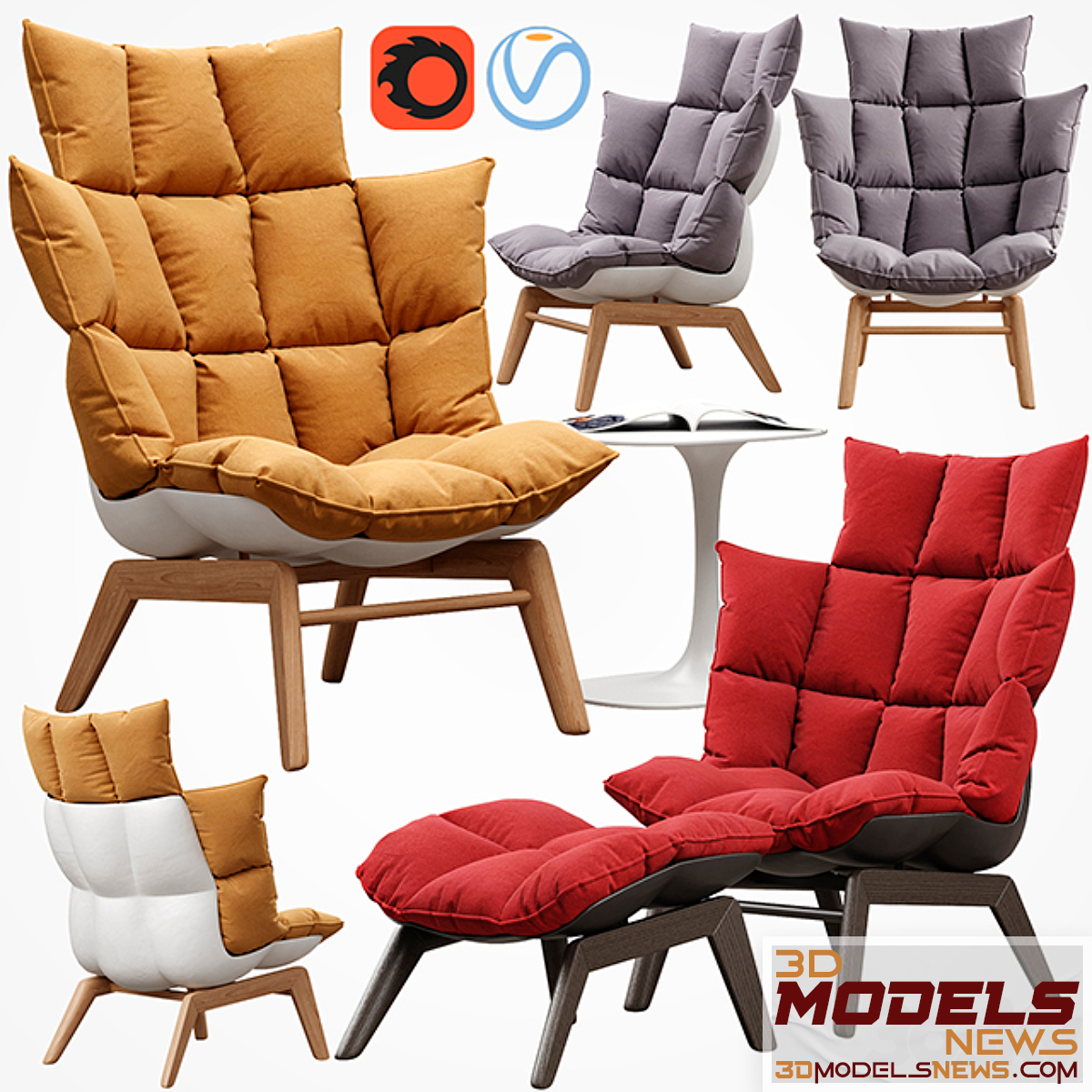 Husk armchair model
