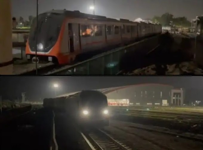 Kanpur Metro Train Frist Time Running on Main Track : कानपुर मेट्रो ट्रेन पहली बार मेन ट्रैक पर दौड़ी