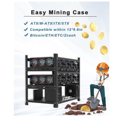 HIMAmonkey Mining Rig Frame 12 GPU Rack Case for Bitcoin