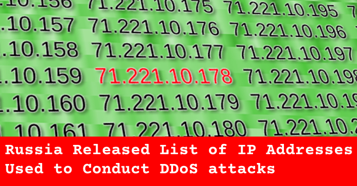 Russia Released List of IP Addresses