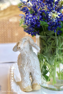 Easter Table With Bluebonnets