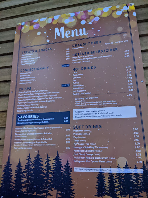 Winter Forest Lights at Center Parcs Whinfell - A Review  - forest fayre menu