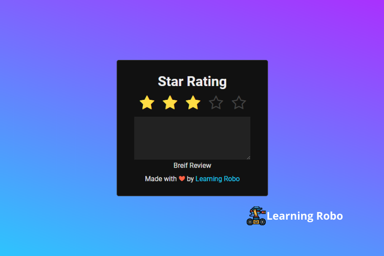 User Star Rating using HTML & CSS